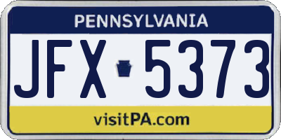 PA license plate JFX5373