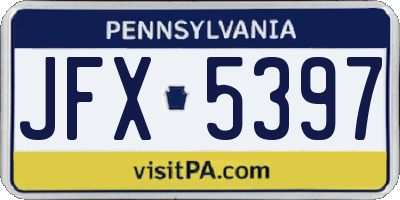 PA license plate JFX5397