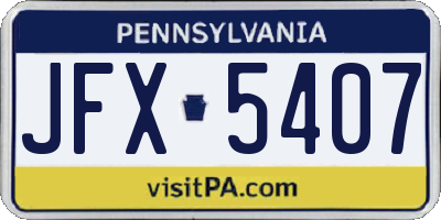 PA license plate JFX5407