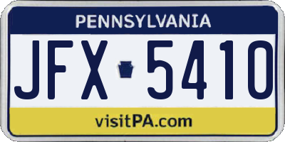 PA license plate JFX5410
