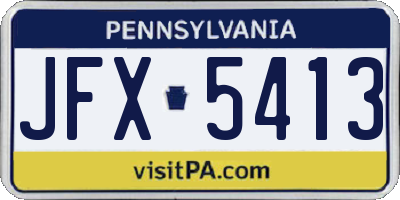 PA license plate JFX5413