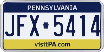 PA license plate JFX5414