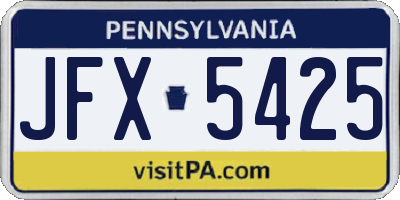PA license plate JFX5425
