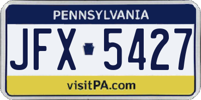 PA license plate JFX5427