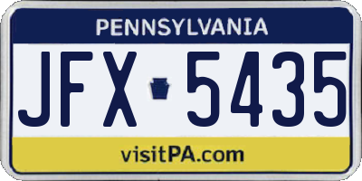 PA license plate JFX5435
