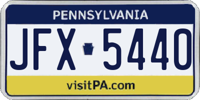 PA license plate JFX5440