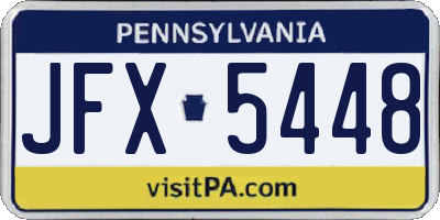 PA license plate JFX5448