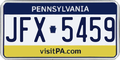 PA license plate JFX5459