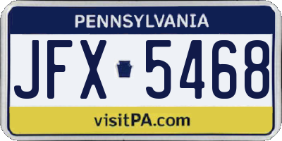PA license plate JFX5468