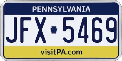 PA license plate JFX5469