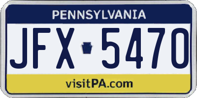 PA license plate JFX5470