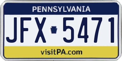 PA license plate JFX5471