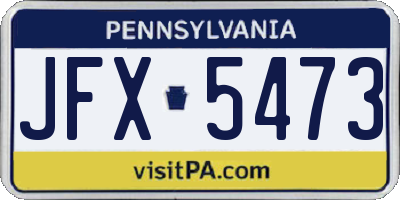 PA license plate JFX5473