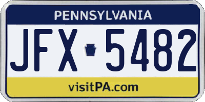 PA license plate JFX5482