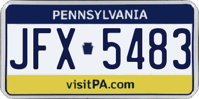 PA license plate JFX5483