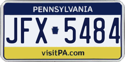PA license plate JFX5484