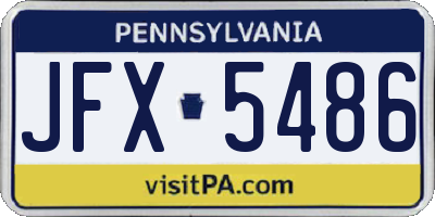 PA license plate JFX5486