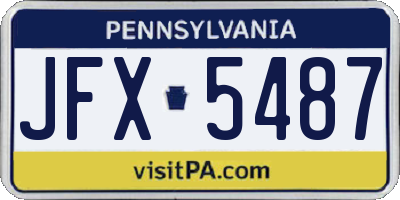 PA license plate JFX5487
