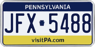 PA license plate JFX5488