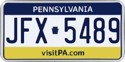 PA license plate JFX5489