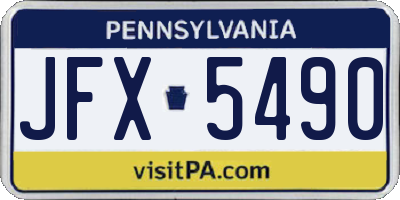 PA license plate JFX5490