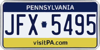 PA license plate JFX5495
