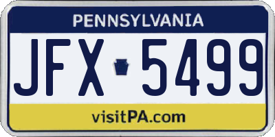 PA license plate JFX5499
