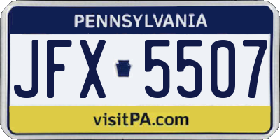 PA license plate JFX5507