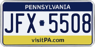 PA license plate JFX5508
