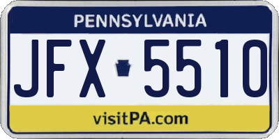 PA license plate JFX5510