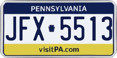 PA license plate JFX5513