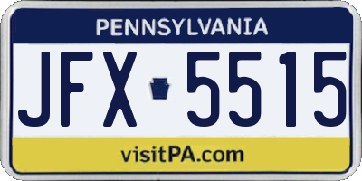 PA license plate JFX5515