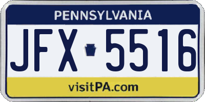 PA license plate JFX5516