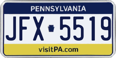 PA license plate JFX5519