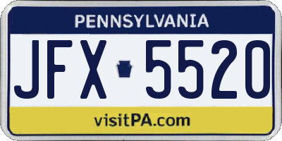PA license plate JFX5520