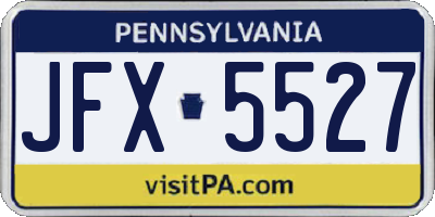 PA license plate JFX5527