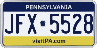 PA license plate JFX5528