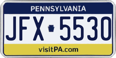 PA license plate JFX5530