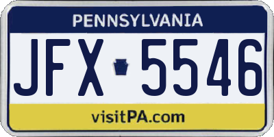 PA license plate JFX5546
