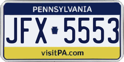 PA license plate JFX5553