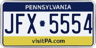 PA license plate JFX5554