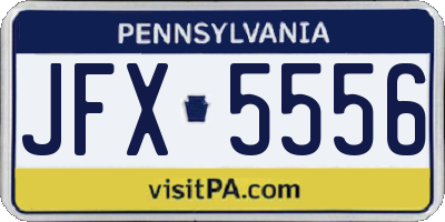 PA license plate JFX5556