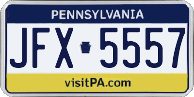 PA license plate JFX5557