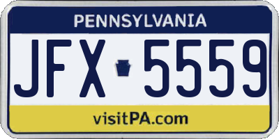 PA license plate JFX5559