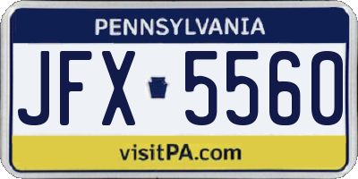 PA license plate JFX5560