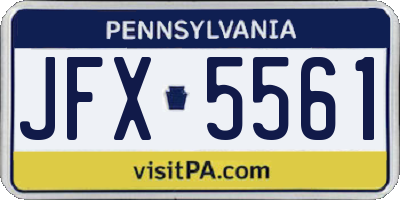 PA license plate JFX5561