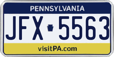 PA license plate JFX5563