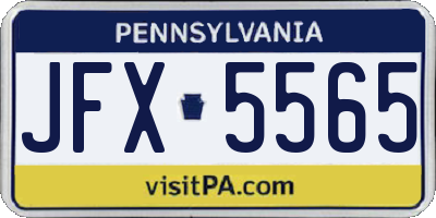 PA license plate JFX5565