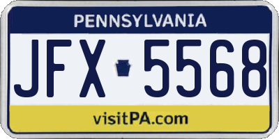 PA license plate JFX5568