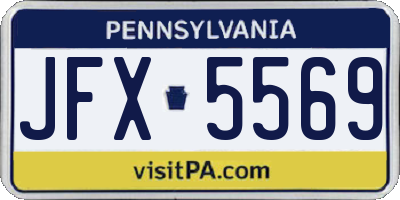 PA license plate JFX5569